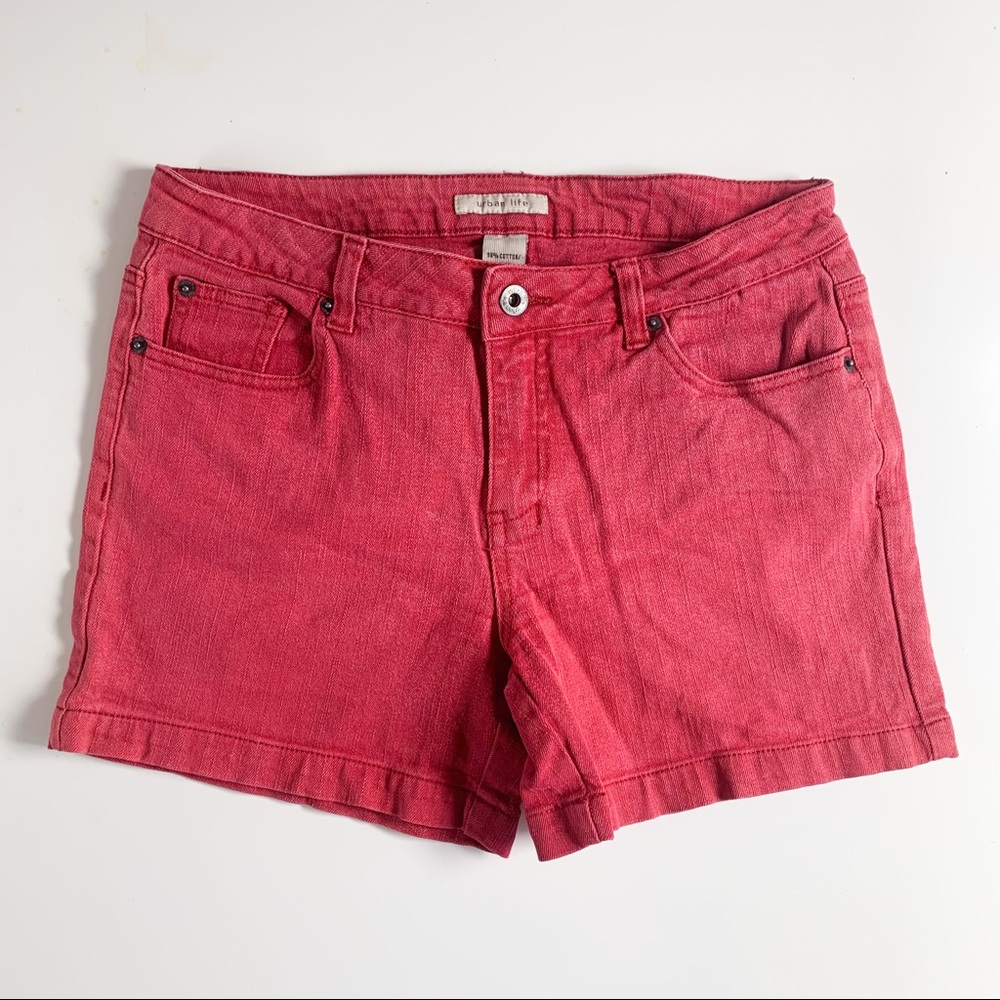 Urban Life classic red jean shorts